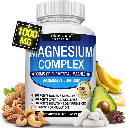 Sueño profundo, relajación y función muscular | Zalino Toplux Magnesio 1000mg